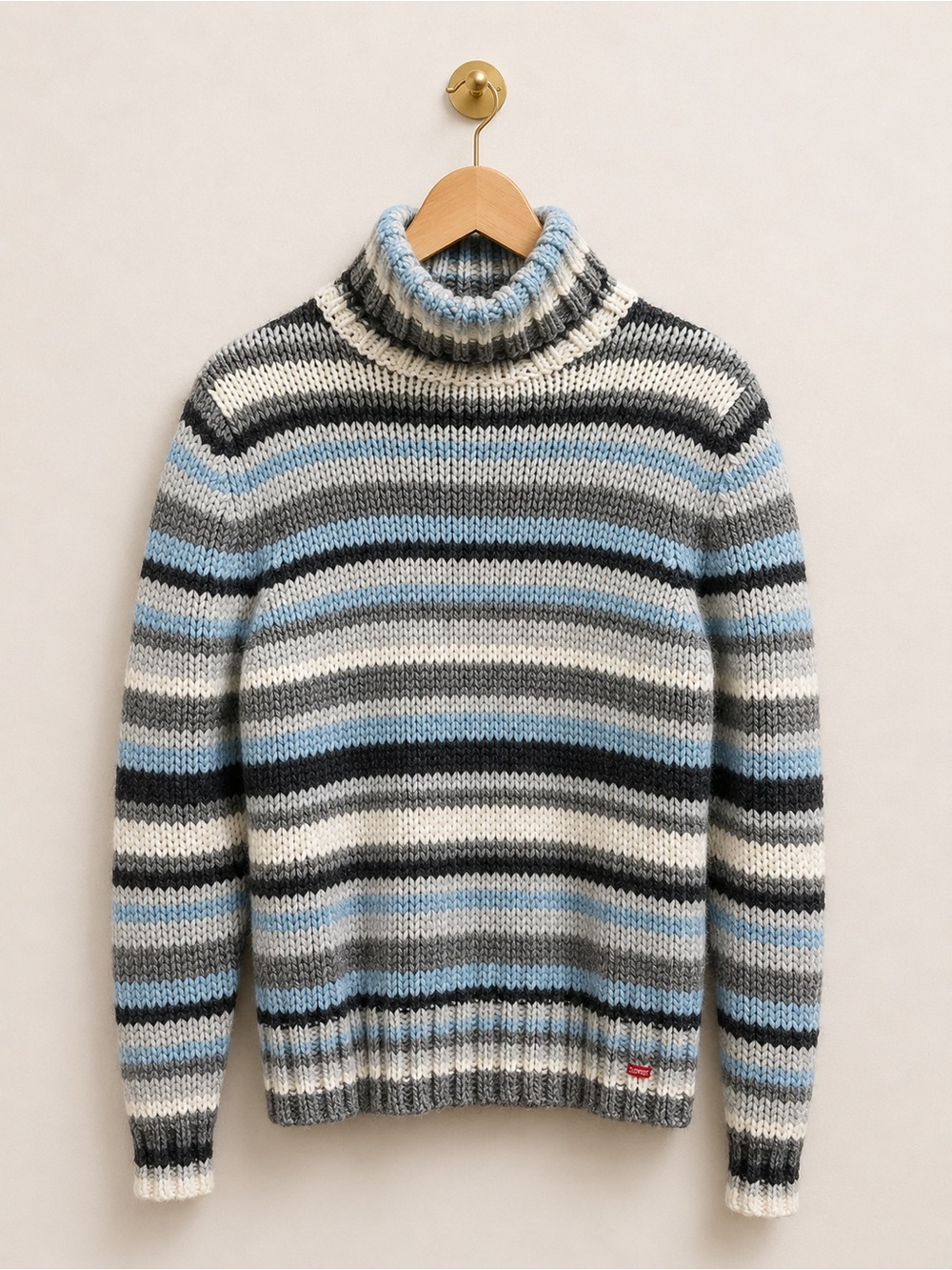 Esprit Striped Turtleneck Sweater | Merino Wool Blend | Women’s Small